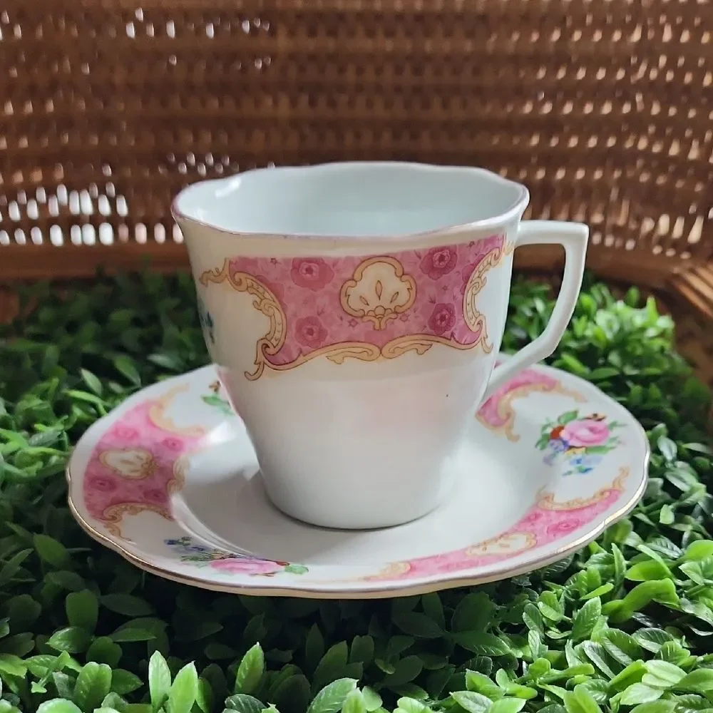 Vintage Floral Versai Made In China Teacup & Saucer